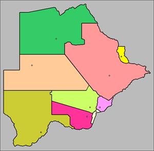 Mapa interactivo de Botsuana: distritos y capitales (luventicus.org)