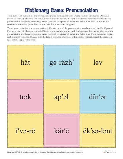 Dictionary Game: Pronunciation