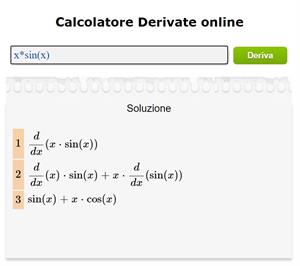 Calcolatore di Derivate Online