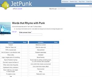 Words that Rhyme with Punk