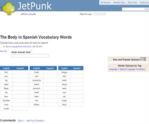 The Body in Spanish Vocabulary Words