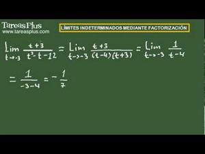 Cálculo de límites indeterminados mediante factorización. Ejercicio 2 de 15 (Tareas Plus)
