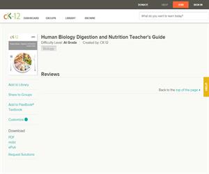Human Biology Digestion and Nutrition Teacher's Guid?