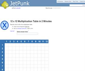 12 x 12 Multiplication Table in 2 Minutes