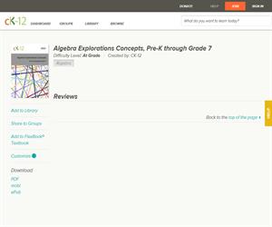 Algebra Explorations Concepts, Pre-K through Grade ?