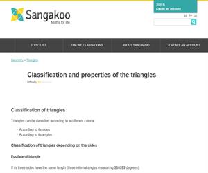 Classification and properties of the triangles