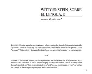 Ludwig Wittgenstein. Sobre el Lenguaje. Artículo