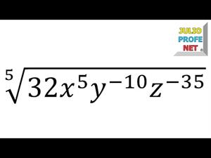 Simplificación de un radical con exponentes negativos (JulioProfe)