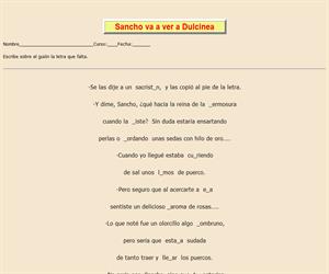 44ª Ficha de ortografía de Don Quijote de la Mancha