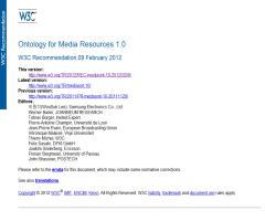 Ontology for Media Resources 1.0
