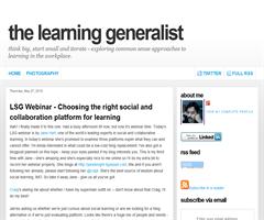 The Learning Generalist: LSG Webinar - Choosing the right social and collaboration platform for learning