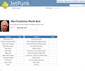 -Man Vocabulary Words Quiz