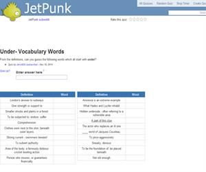 Under- Vocabulary Words