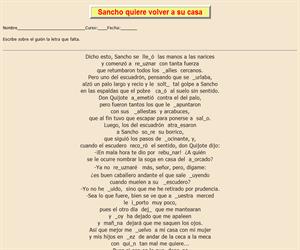 83ª Ficha de ortografía de Don Quijote de la Mancha