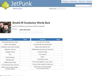 Double M Vocabulary Words Quiz