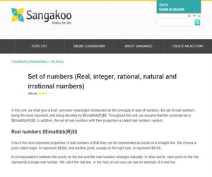 Set of numbers (Real, integer, rational, natural and irrational numbers)