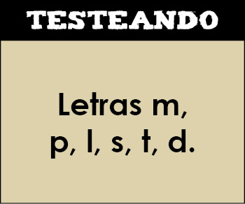 Letras m, p, l, s, t, d.. 1º Primaria - Lengua (Testeando)