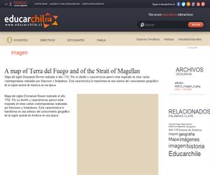 A map of Terra del Fuego and of the Strait of Magellan (Educarchile)