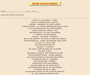 4ª Ficha de ortografía de Don Quijote de la Mancha