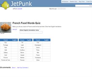 French Food Words Quiz
