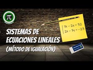 Sistemas de ecuaciones lineales - Método de igualación