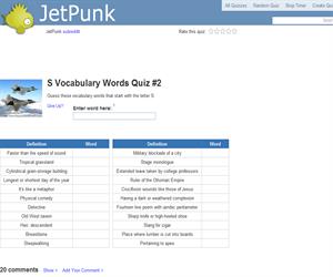 S Vocabulary Words Quiz 2