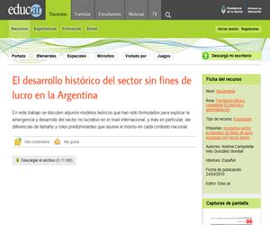El desarrollo histórico del sector sin fines de lucro en la Argentina