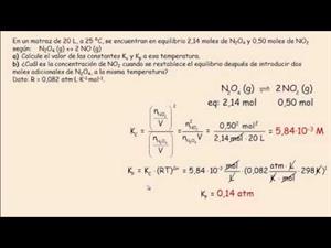 Equilibrio químico: Cálculo de Kc y Kp.  Cibermatex