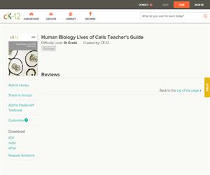 Human Biology Lives of Cells Teacher's Guid?