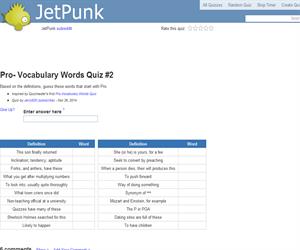 Pro- Vocabulary Words Quiz 2