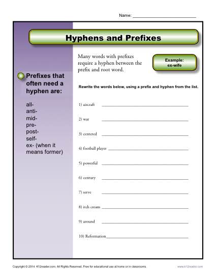 Hyphens and Prefixes