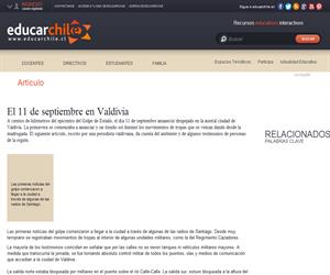 El 11 de septiembre en Valdivia (Educarchile)