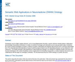 Semantic Web Applications in Neuromedicine (SWAN) Ontology