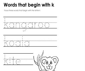 Activity sheet - Standard Font - letter K (Educarchile)