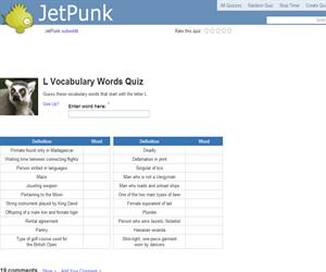 L Vocabulary Words Quiz