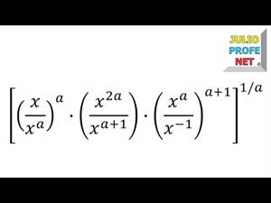 Simplificación de una expresión algebraica con propiedades de la potenciación (JulioProfe)