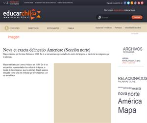 Nova et exacta delineatio Americae (Sección norte) (Educarchile)