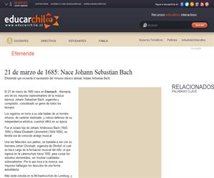 21 de marzo de 1685: Nace Johann Sebastian Bach, músico (Educarchile)