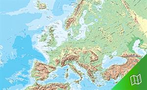 Mapa físico de Europa escala 1:10.000.000