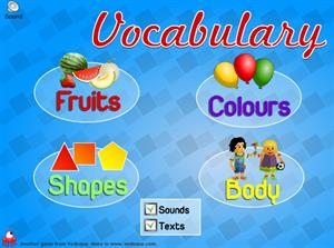 Vocabulary , vocabulario de inglés para los más peques en Vedoque