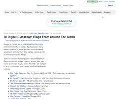 30 Digital Classroom Blogs From Around The World (Edudemic)