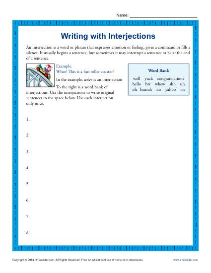 Writing with Interjections