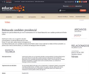 Balmaceda candidato presidencial (Educarchile)