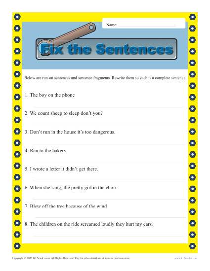 Fix the Sentences