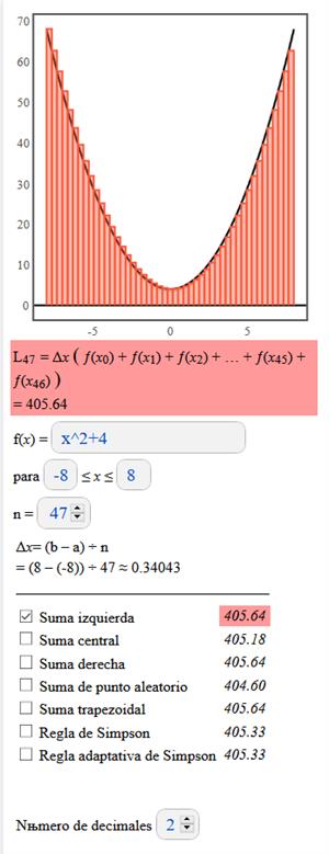 Calculadora para resolver sumas de Riemann
