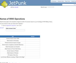 Names of WWII Operations