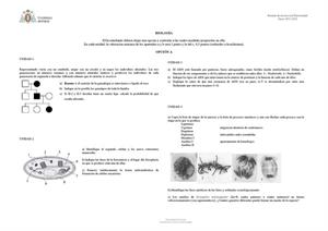 Examen de Selectividad: Biología. Asturias. Convocatoria Julio 2013