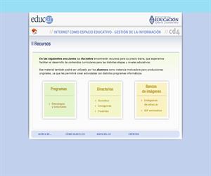 Programas, directorios multimedias y enlaces. Internet como espacio educativo