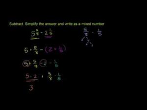 Resta de números mixtos - Parte 1 (Khan Academy Español)