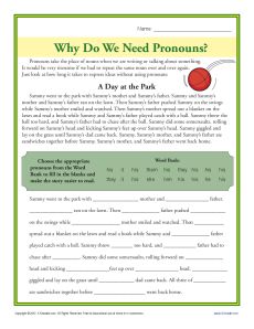 Why Do We Need Pronouns